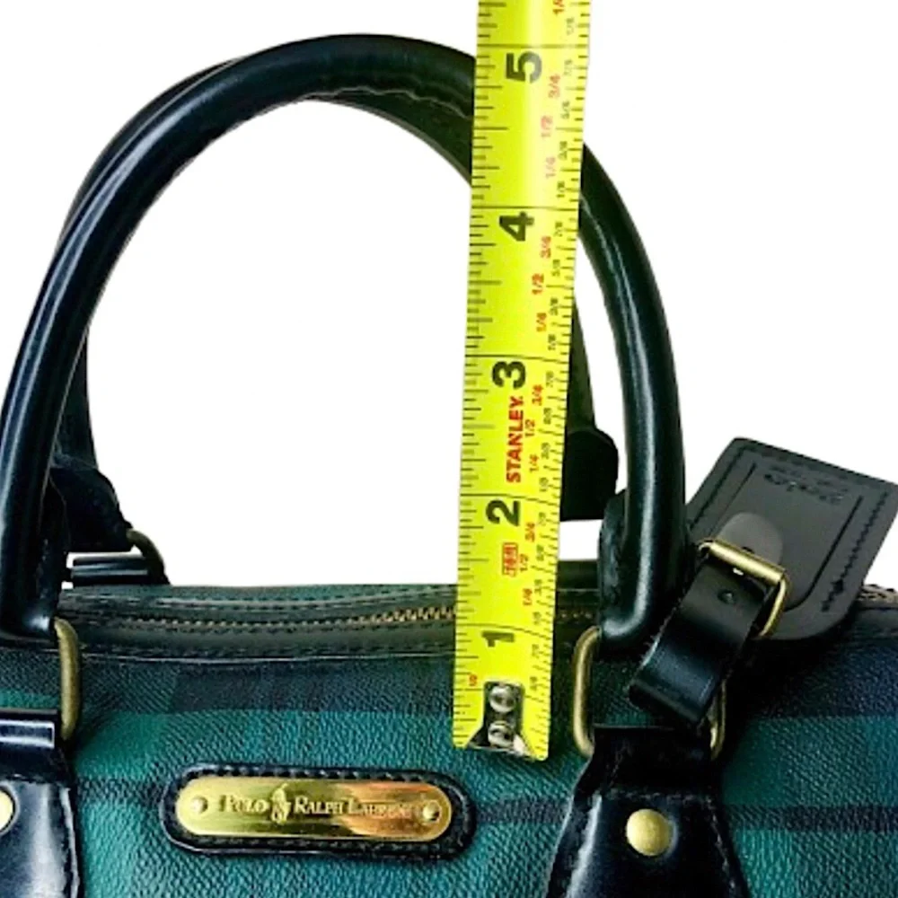 RALPH LAUREN Black Watch Plaid Boston Weekend Travel Doctors Bag Speedy 30cm